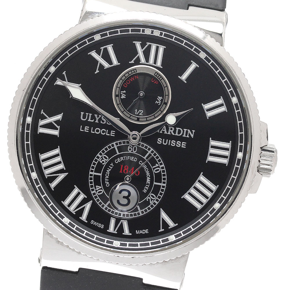 ユリス・ナルダン Ulysse Nardin 263-67 マキシ マリーン デイト 自動巻き メンズ 箱・保証書付き_945933【中古】