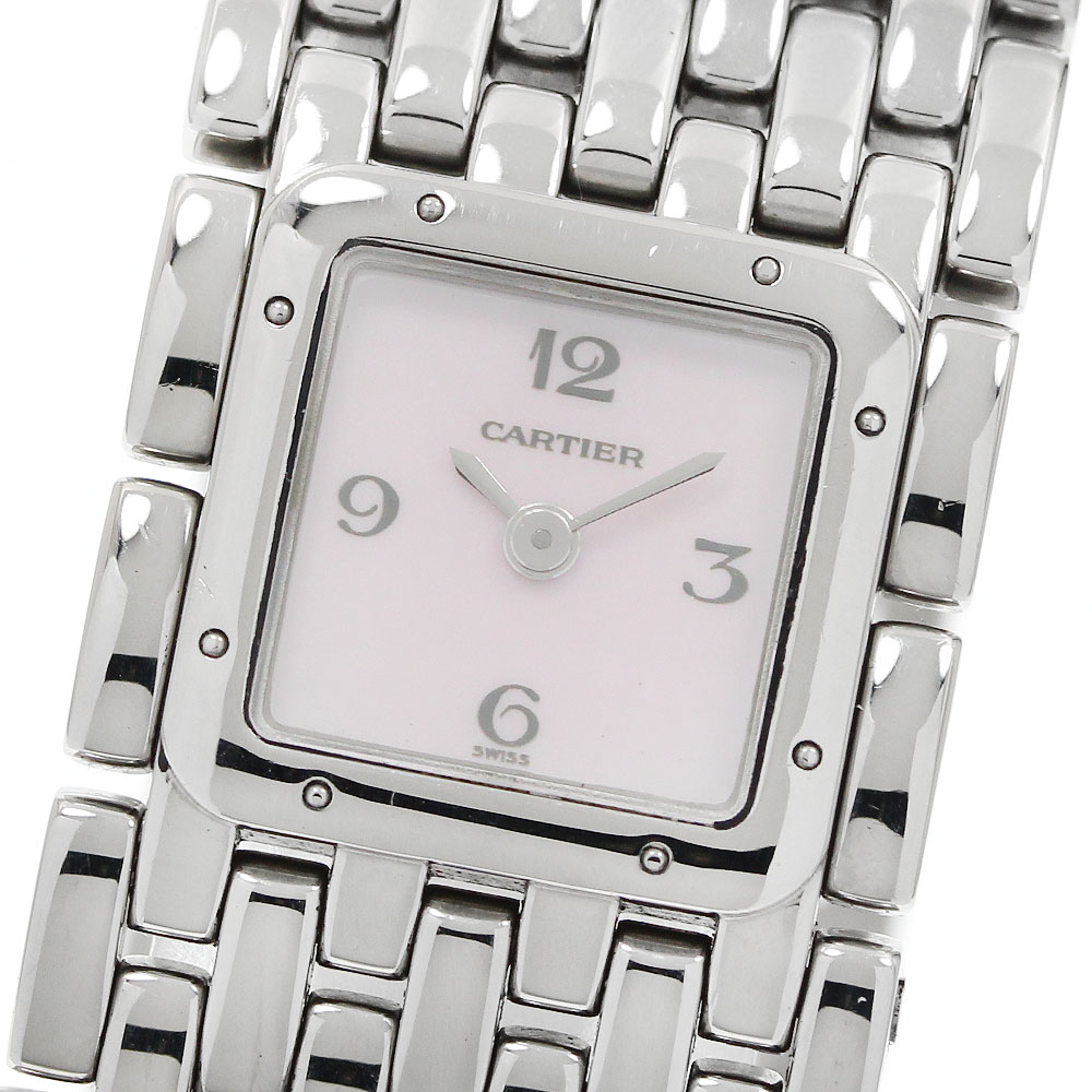 カルティエ CARTIER W61003T9 パンテール リュバン ピンクシェル文字盤 クォーツ レディース _946652【中古】