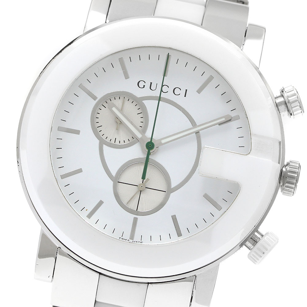 グッチ GUCCI 101M/YA101345 Gクロノ クロノグラフ クォーツ メンズ 美品 内箱・保証書付き_946969【中古】