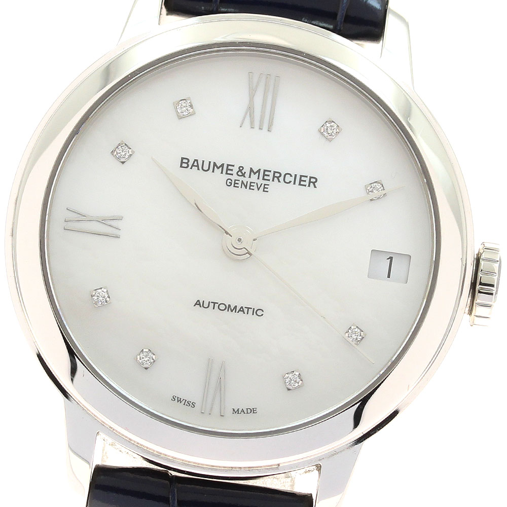 ボーム＆メルシェ Baume \u0026 Mercier MOA10545 クラシマ デイト 8P金剛石 自動小銃一巻き レディース 御墨付き付き添い人_944513【中古】