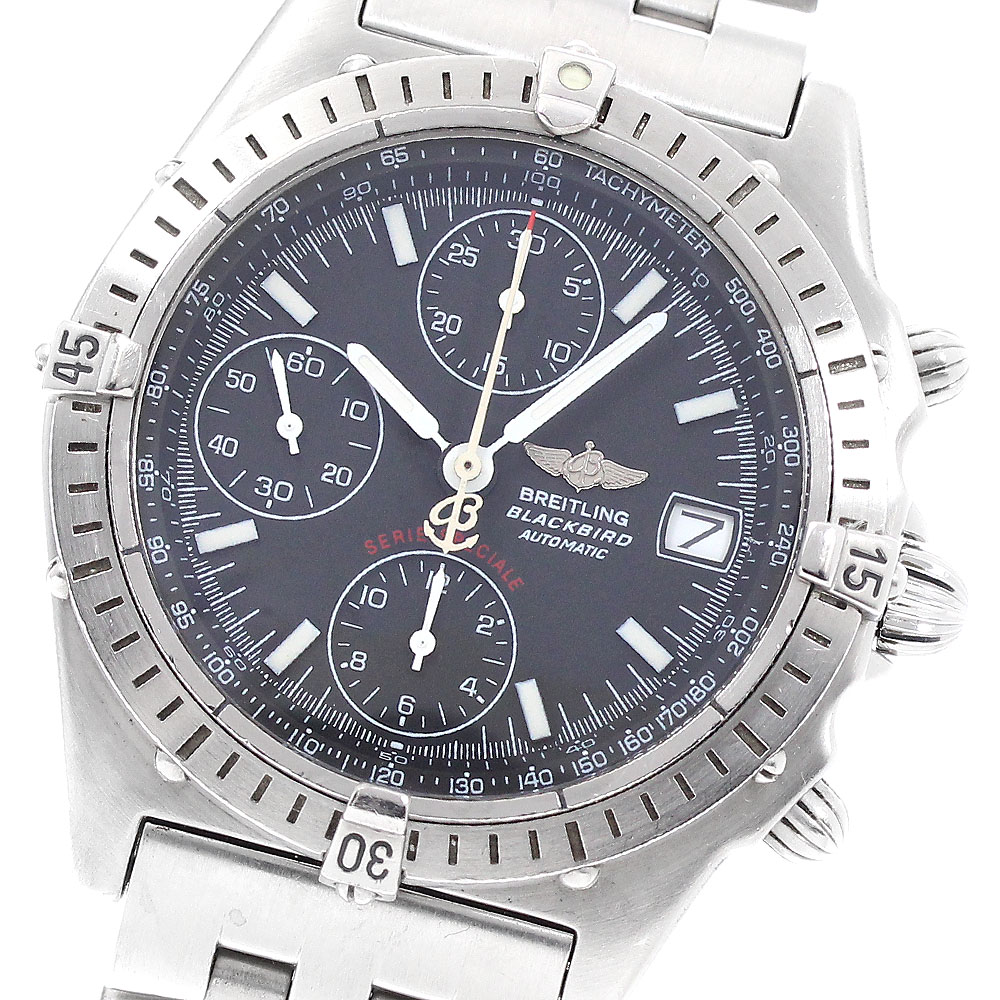 ブライトリング BREITLING A13050.1 クロノマット ブラックバード クロノグラフ 自動巻き メンズ 保証書付き_943936【中古】 180,400円
