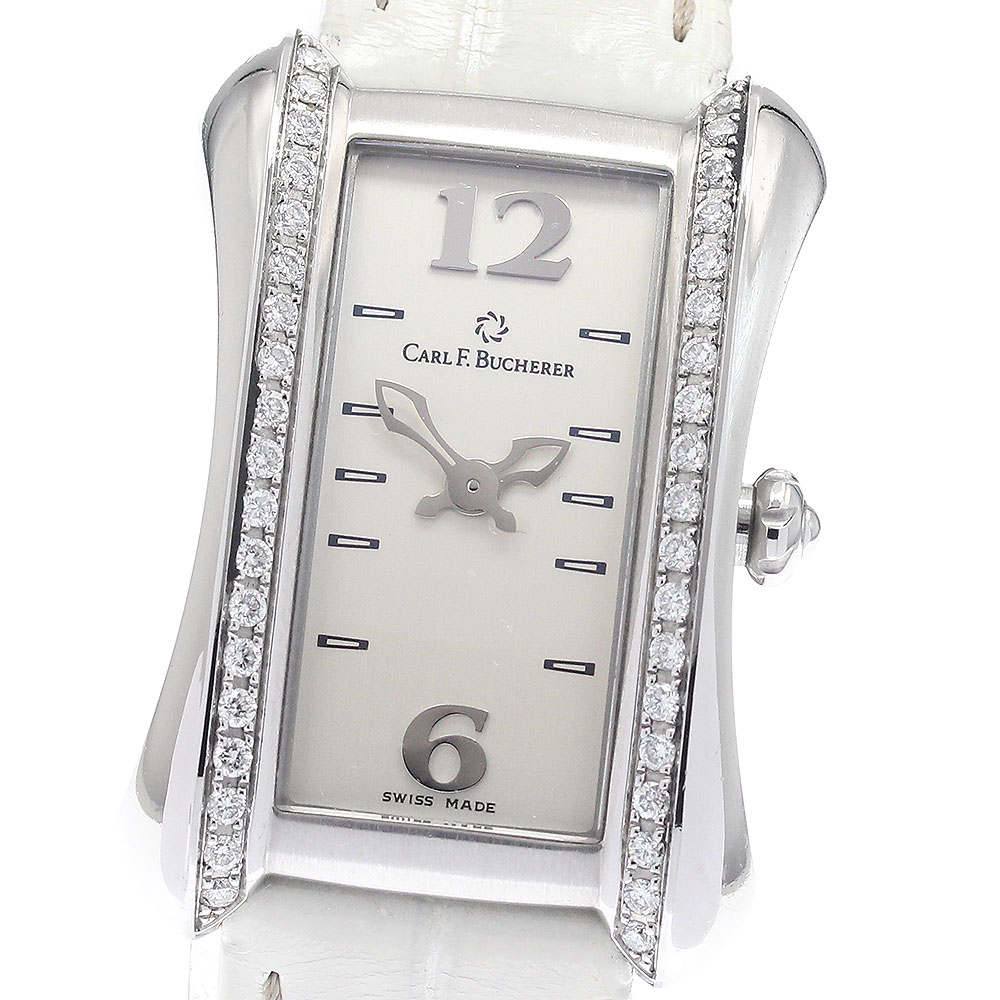長い巻き毛 F.ブヘラ CARL F.BUCHERER 10701.08 アラクリア 石英 レディース 箱付き添い人_948322【中古】