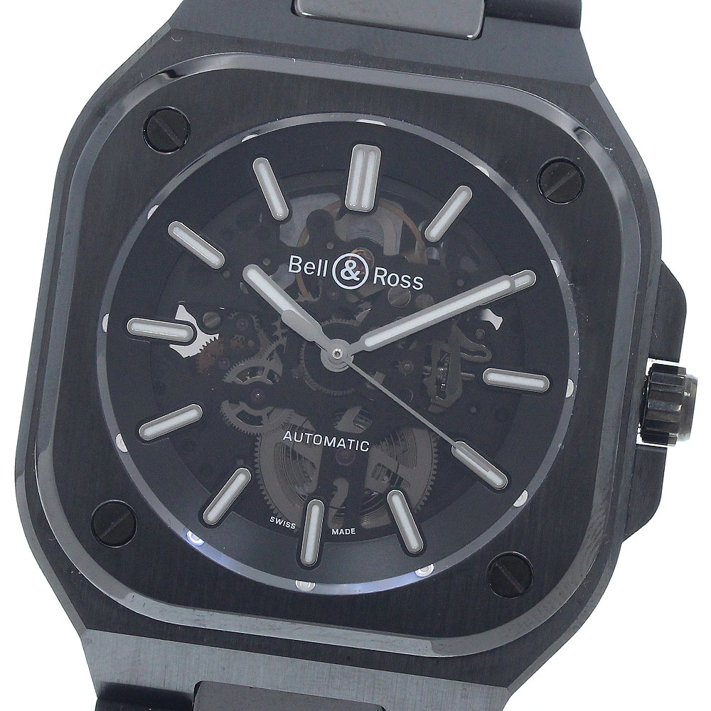 ベル＆ロス Bell＆Ross BR05A-BL-SK-CE/SRB スケルトン ブラック セラミック 自動巻き メンズ 極美品 内箱・保証書付き_949201【中古】