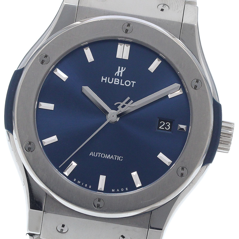 ウブロ HUBLOT 542.NX.7170.LR クラシックフュージョン チタニウム デイト 自動巻き メンズ 保証書付き_948641【中古】