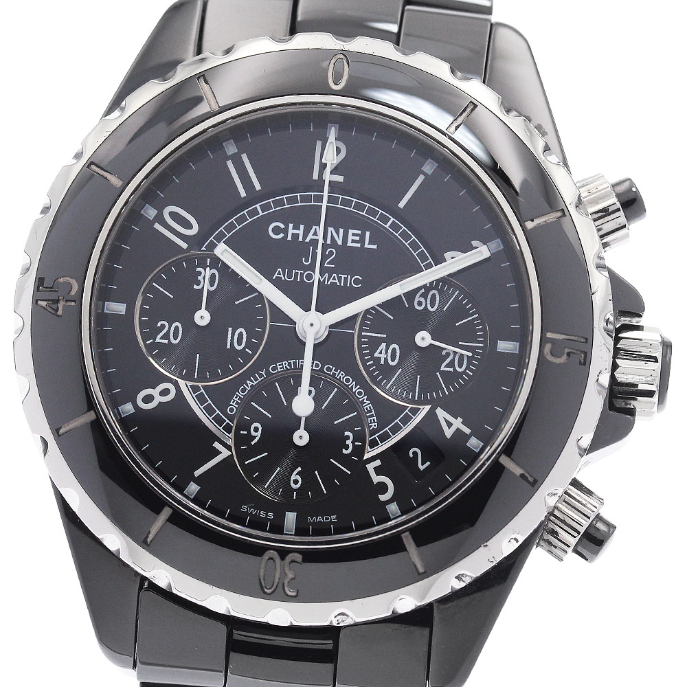 シャネル CHANEL H0940 J12 41MM 黒陶器 クロノグラフ 自動小銃一巻き メンズ _942667【中古】