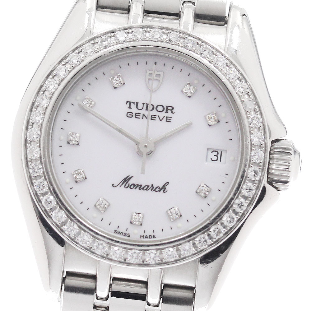 チュードル TUDOR 15810 モナーク 10P ダイヤベゼル 石英 レディース _943010【中古】