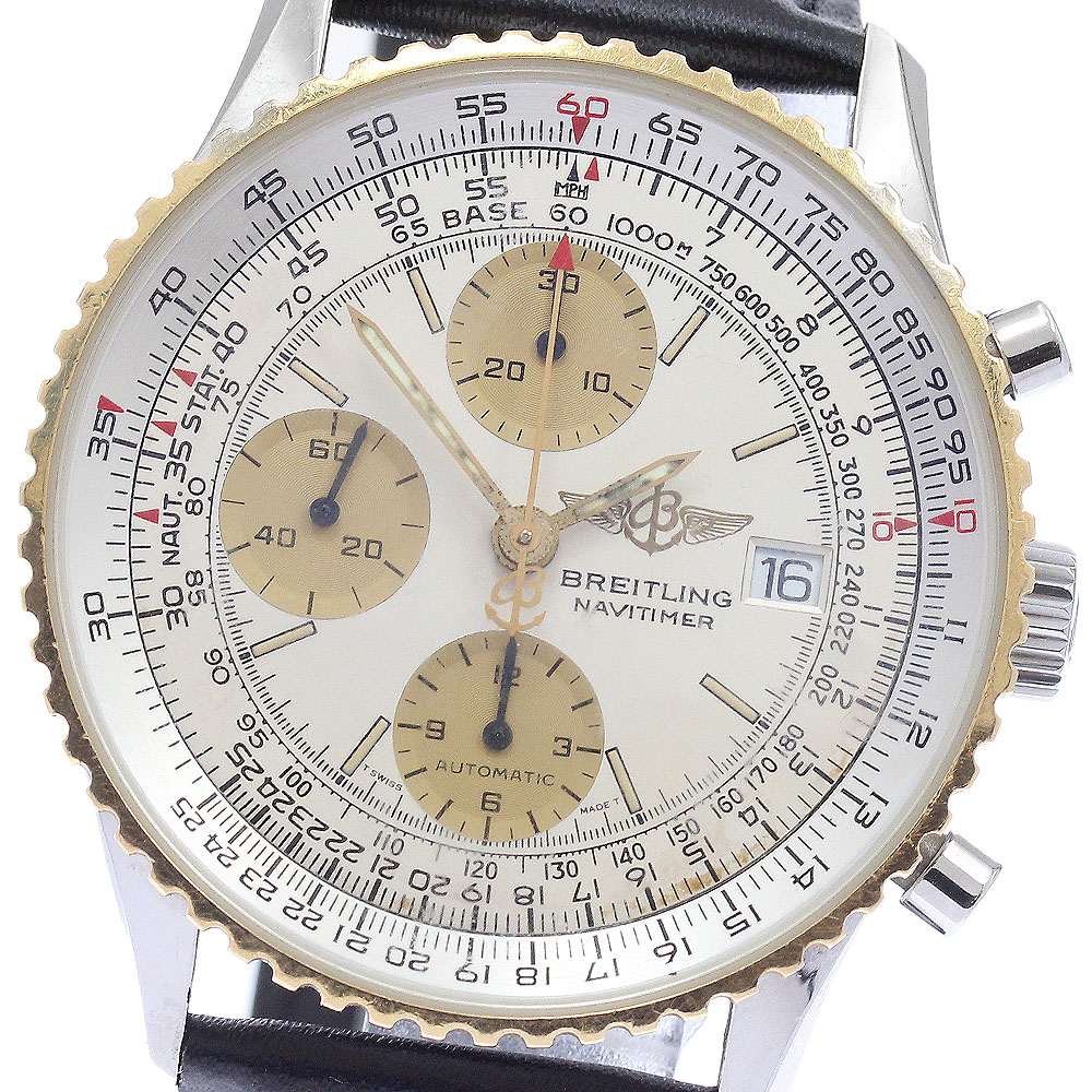 ブライトリング BREITLING D13022 オールドナビタイマー クロノグラフ YGベゼル 自動巻き メンズ _945059【中古】