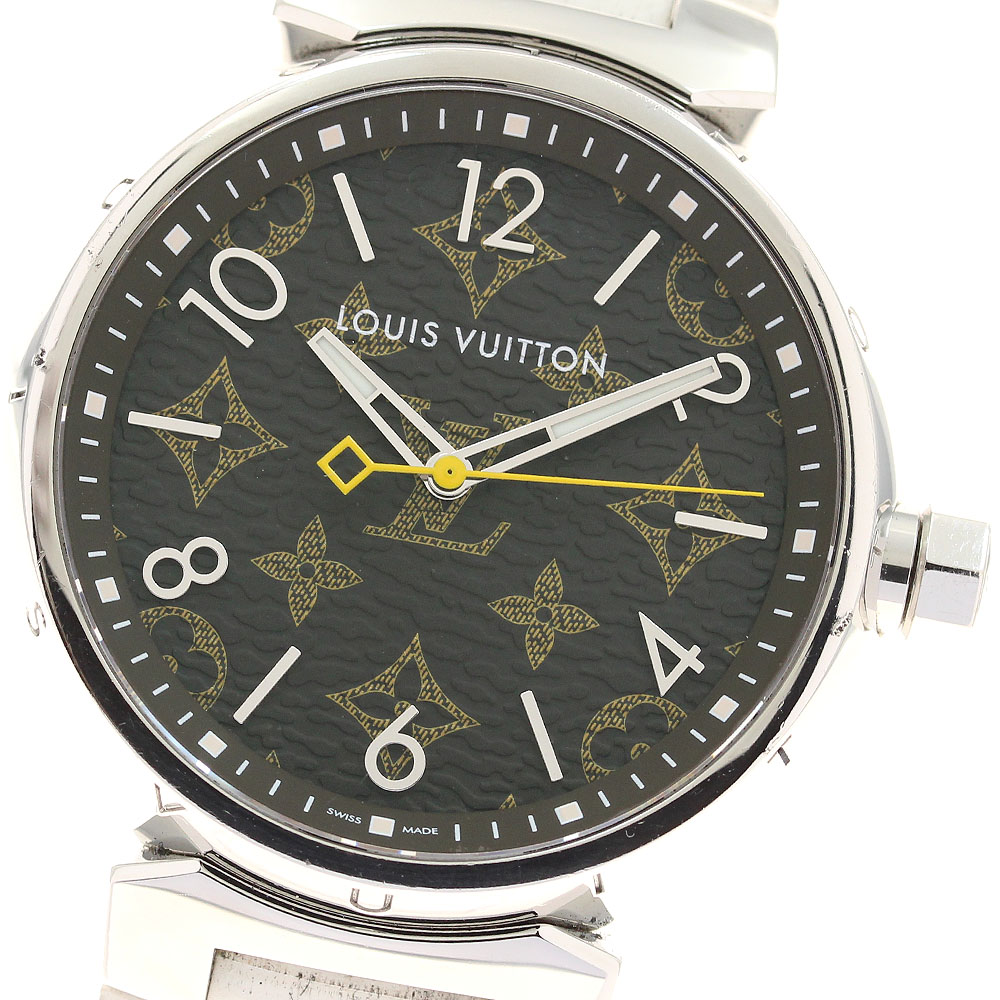 ルイ・ヴィトン LOUIS VUITTON QA072 タンブール モノグラム クォーツ メンズ 箱・保証書付き_946675【中古】|CLOSER
