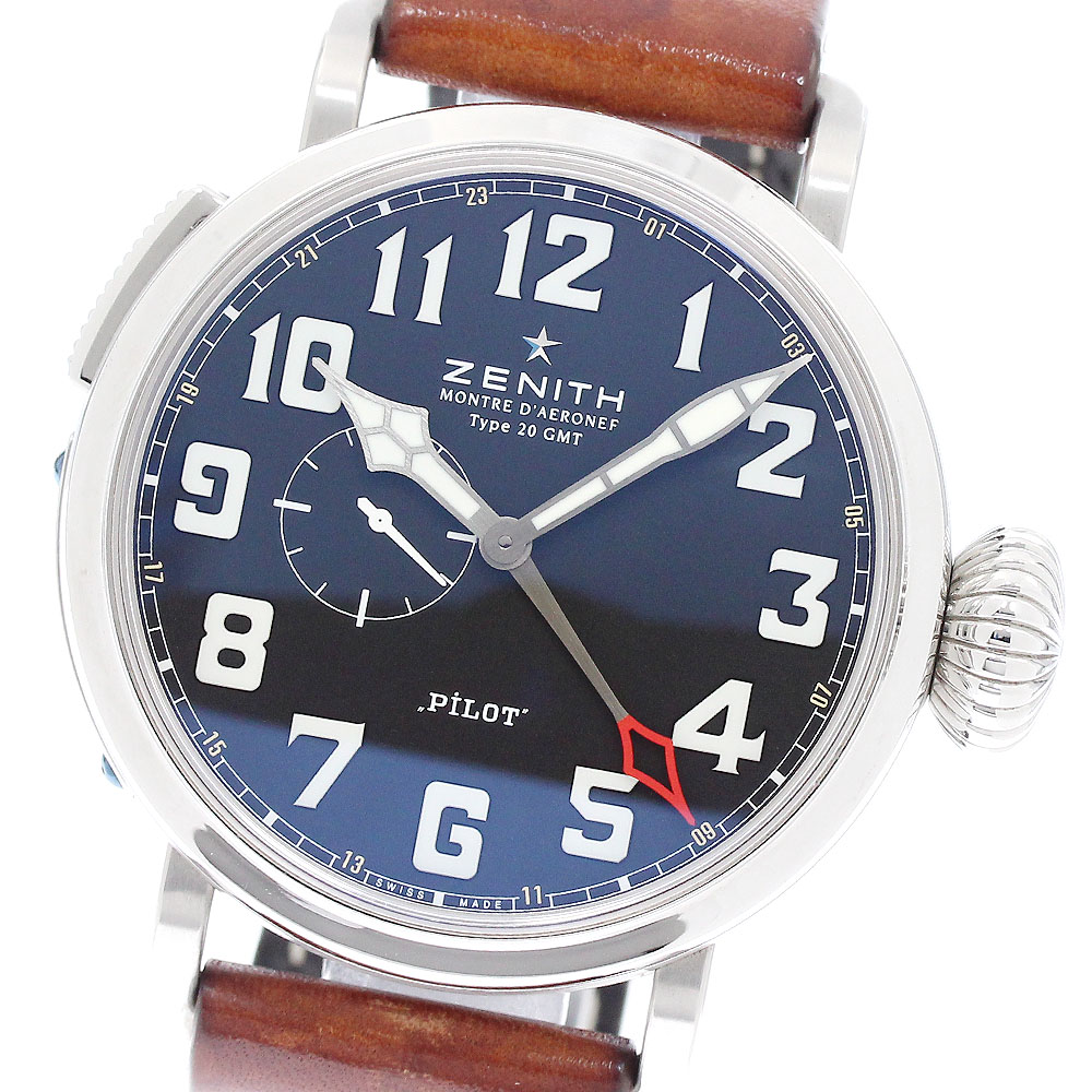 ゼニス ZENITH 03.2430.693 パイロット アエロネフ タイプ20 GMT 自動巻き メンズ _949466【中古】