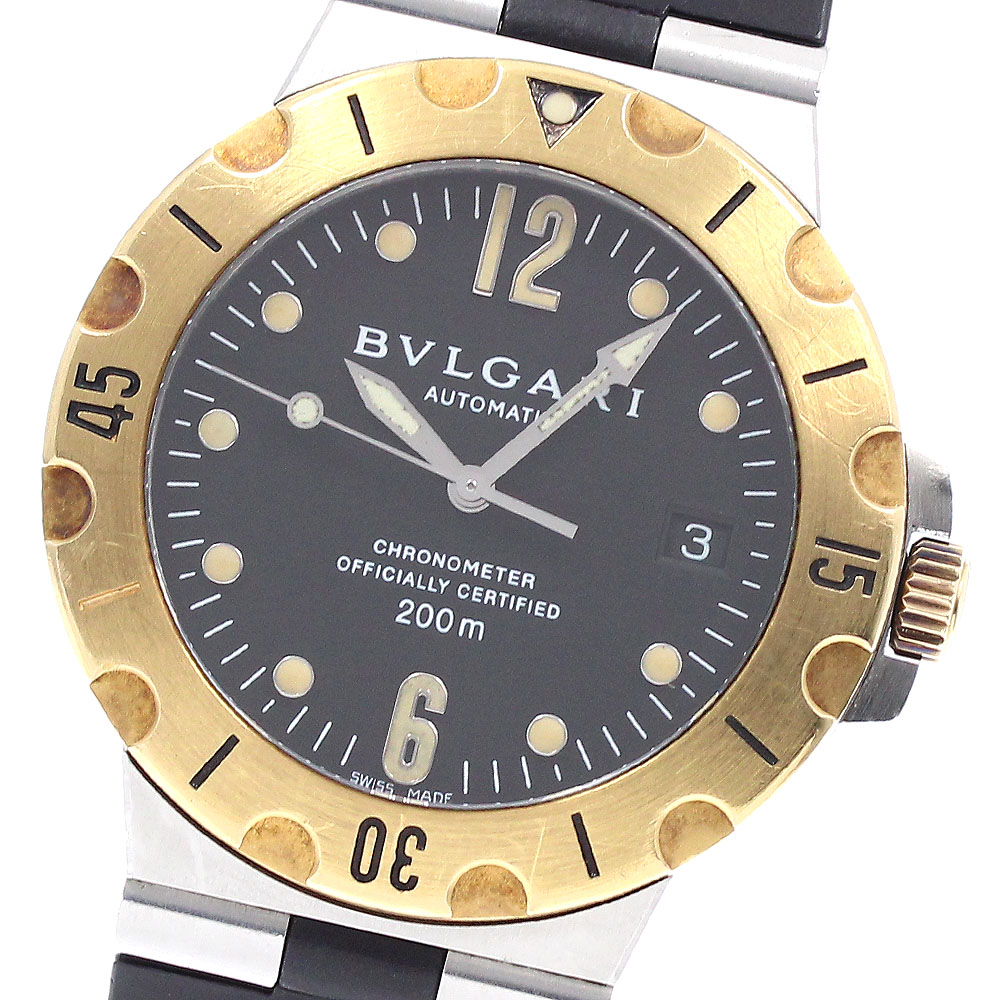 ブル小峡谷 BVLGARI SD38SG ディアゴノ スクーバ デイト 自動小銃一巻き メンズ _949471【中古】