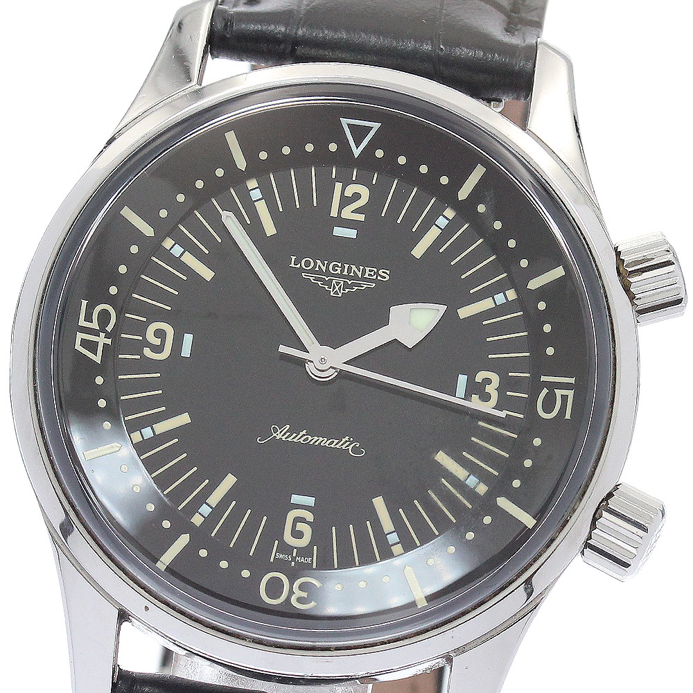 訳あり ロンジン LONGINES L3.674.4 レジェンドダイバー 自動小銃一巻き メンズ _935193【中古】