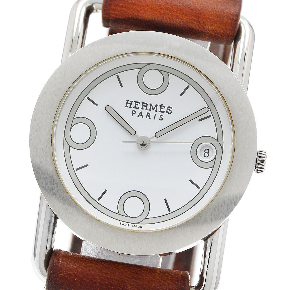 エルメス HERMES BR1.710 バレニアロンド デイト クォーツ レディース _948491【中古】