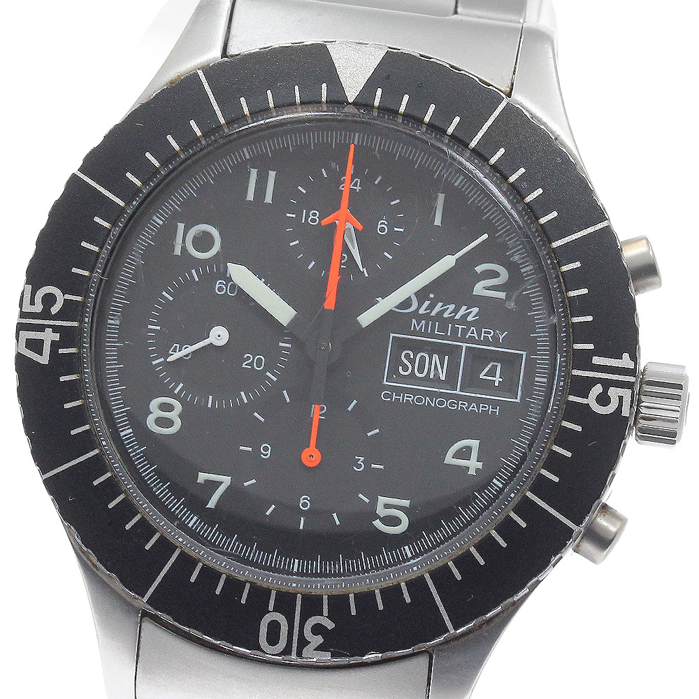 ジン Sinn 156.B ミリタリー クロノグラフ デイデイト 自動小銃一巻き メンズ _948595【中古】