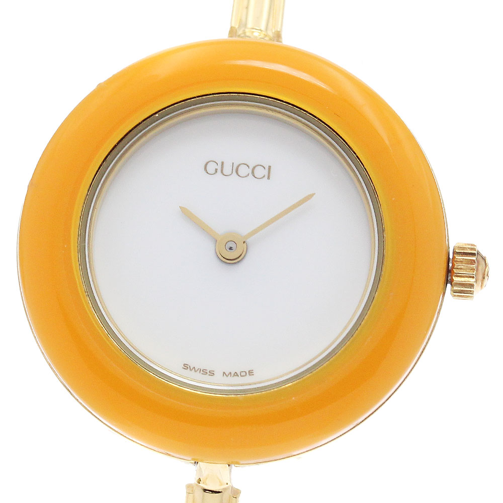 グッチ GUCCI 11/12.2 チェンジベゼル クォーツ レディース 内箱、替えベゼル付き_948813【中古】