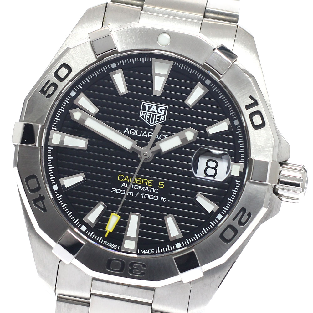 タグホイヤー TAG HEUER WBD2110-0 アクアレーサー キャリバー5 デイト 自動小銃一巻き メンズ 良品 御墨付き付き添い人_949252【中古】