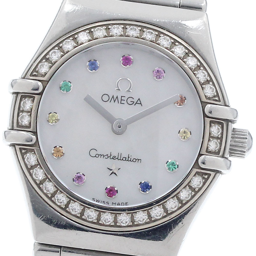 オメガ OMEGA 1460.79 コンステレーション アイリス ミニ カラーストーン 12P ダイヤベゼル クォーツ レディース _950652【中古】