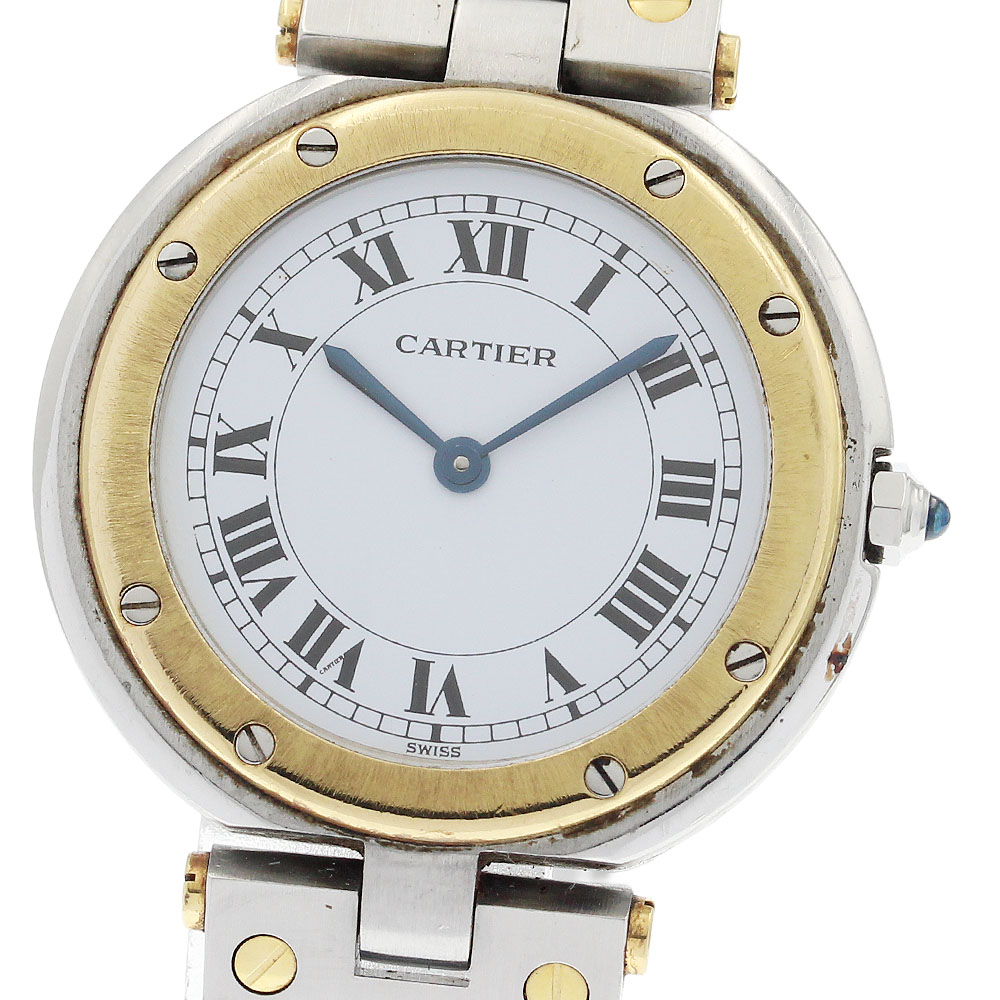 カルティエ CARTIER サントスラウンド LM 二人組 YGベゼル 石英 メンズ _949022【中古】