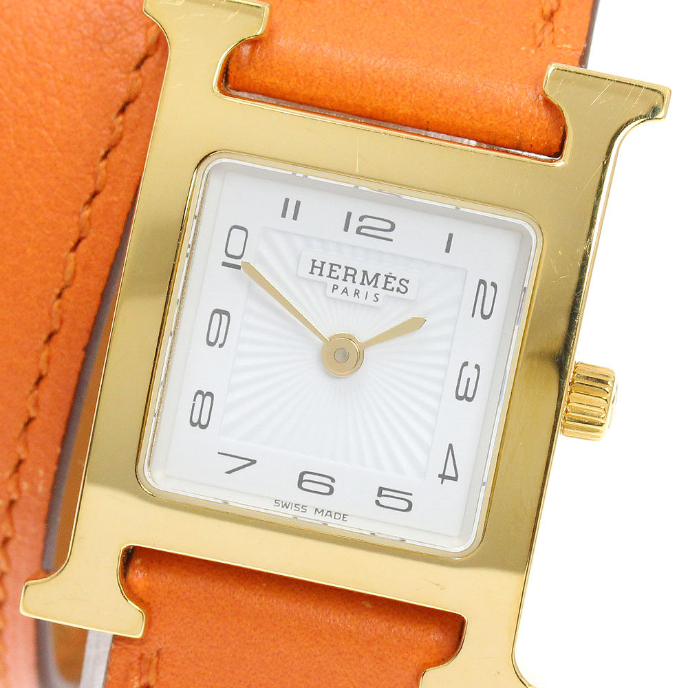 エルメス HERMES HH1.201 Hウォッチ ドゥブルトゥール クォーツ レディース _950153【中古】