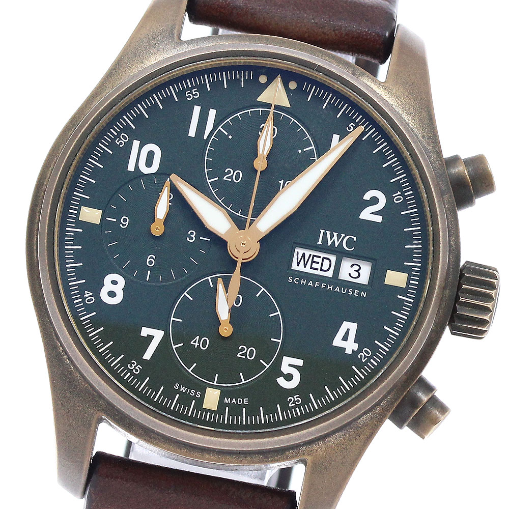 IWC IWC SCHAFFHAUSEN IW387902 パイロットウォッチ スピットファイア クロノグラフ 自動小銃一巻き メンズ _951019【中古】 メンズ腕時計-腕時計