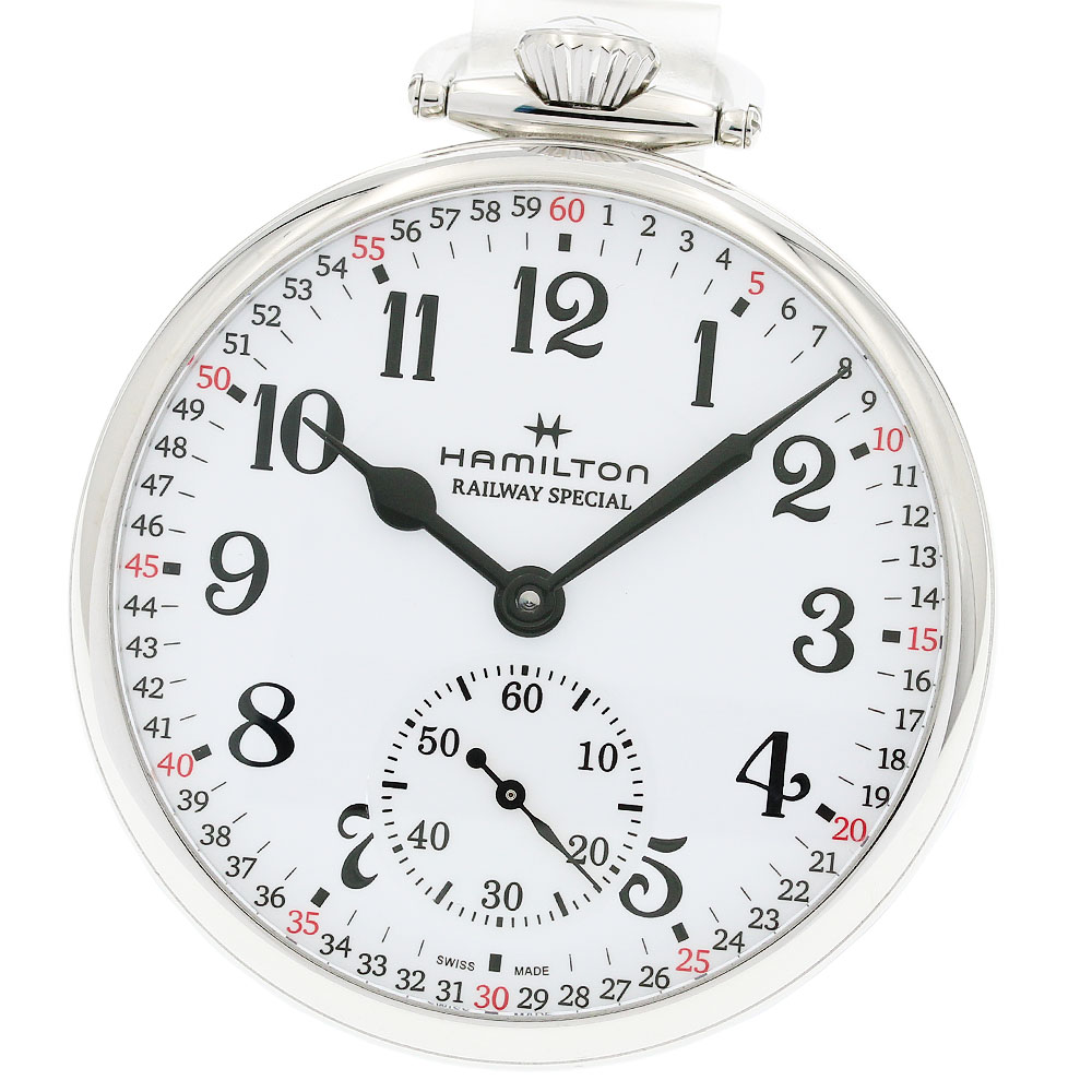 ハミルトン HAMILTON H40819110 レイルロード ポケットウォッチ Cal.6497-1 リミテッドエディション 手巻き メンズ 美品 保証書付き_951035【中古】