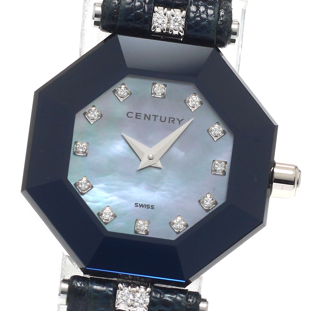 世紀 CENTURY 802.5.S.17.51.TBL タイムジェム K18WG 12P金剛石 4Pラグダイヤ 石英 レディース 御墨付き付き添い人_945421【中古】