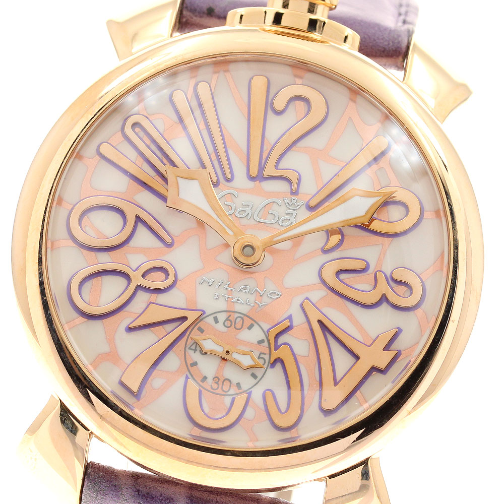 ガガミラノ GaGa MILANO 5011MOSAICO01S マヌアーレ48MM モザイク スモールセコンド 手巻き メンズ _947013【中古】