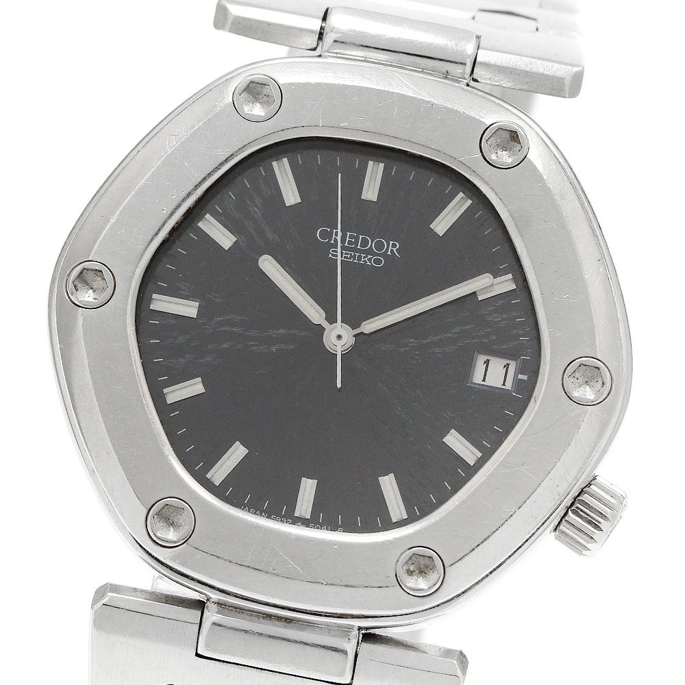 セイコー SEIKO GKEH018/5932-5020 クレドール ロコモティブ ファーストモデル ジェラルドジェンタデザイン クォーツ メンズ _950767【中古】|CLOSER