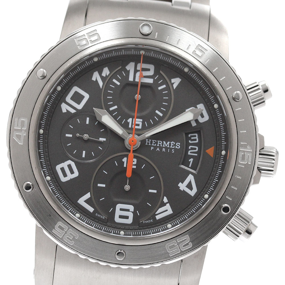 エルメス HERMES CP2.941 クリッパー 力学的ダイバー クロノグラフ 自動小銃一巻き メンズ 良品 _944871【中古】