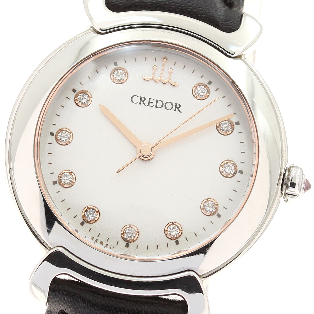 セイコー SEIKO 4J81-0BB0/GSAS923 クレドール リネアルクス 限定モデル 11Pダイヤ クォーツ レディース _945141【中古】