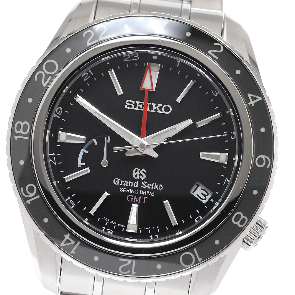 セイコー SEIKO SBGE001/9R66-0AA0 グランドセイコー GMT パワーリザーブ デイト スプリングドライブ メンズ _948362【中古】