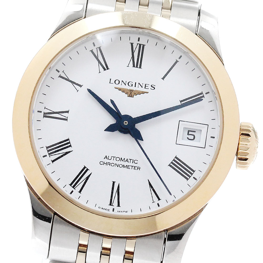 ロンジン LONGINES L2.320.5 レコード盤 デイト 自動小銃一巻き レディース 箱・御墨付き付き添い人_949643【中古】