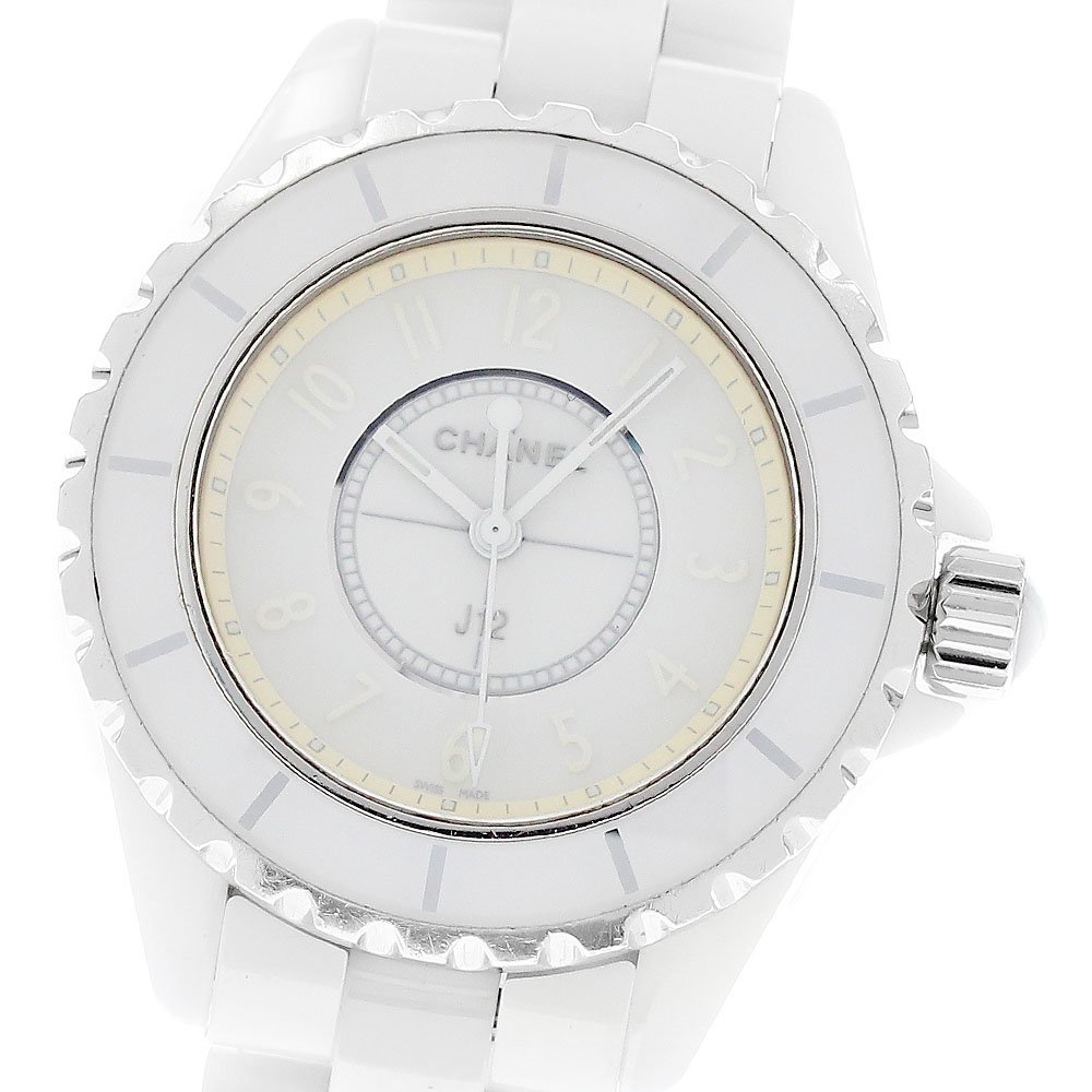 シャネル CHANEL H3442 J12 ホワイトファントム 33MM クォーツ レディース 保証書付き_951032【中古】