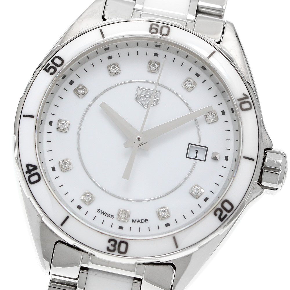 タグホイヤー TAG HEUER WBJ141AD.BA0974 フォーミュラー1 デイト 11Pダイヤ クォーツ レディース 良品 保証書付き_949388【中古】