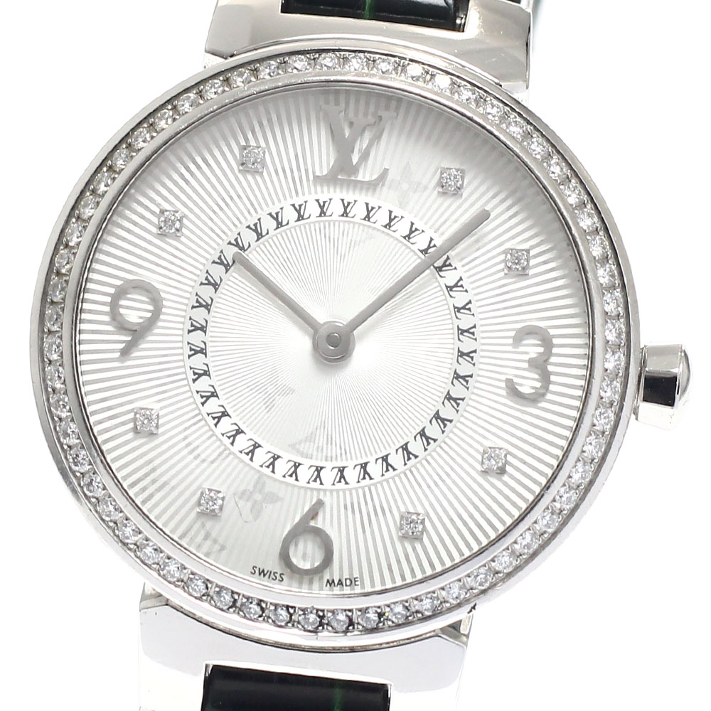 ルイ・ヴィトン LOUIS VUITTON Q12MF タンブール モノグラム ダイヤベゼル 8P金剛石 石英 レディース _949775【中古】