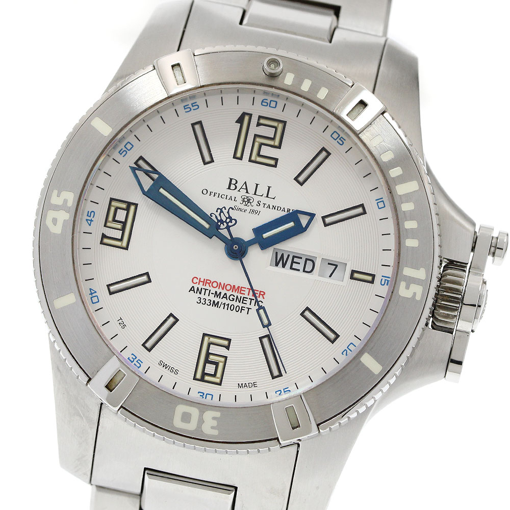 ボールウォッチ BALLWATCH DM2036A-SCAJ-WH エンジニア ハイドロカーボン2 スペースマスター デイデイト 自動巻き 箱・保証書付き_951036【中古】