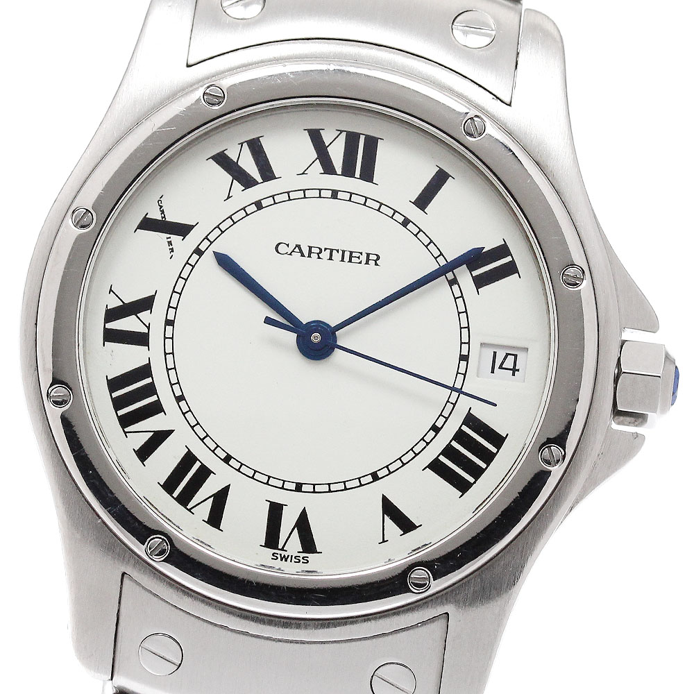 カルティエ CARTIER W20026K1 サントスクーガー LM デイト 自動巻き メンズ _951657【中古】