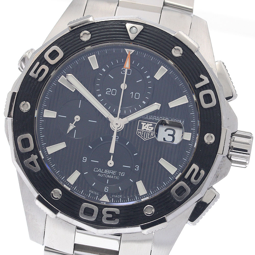 タグホイヤー TAG HEUER CAJ2110.BA0872 アクアレーサー デイト クロノグラフ 自動小銃一巻き メンズ 御墨付き付き添い人_945378【中古】