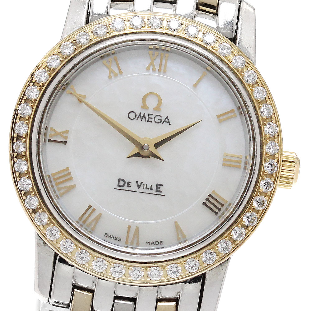 オメガ OMEGA 4375.71 デビル プレステージ ダイヤベゼル クォーツ レディース _949717【中古】