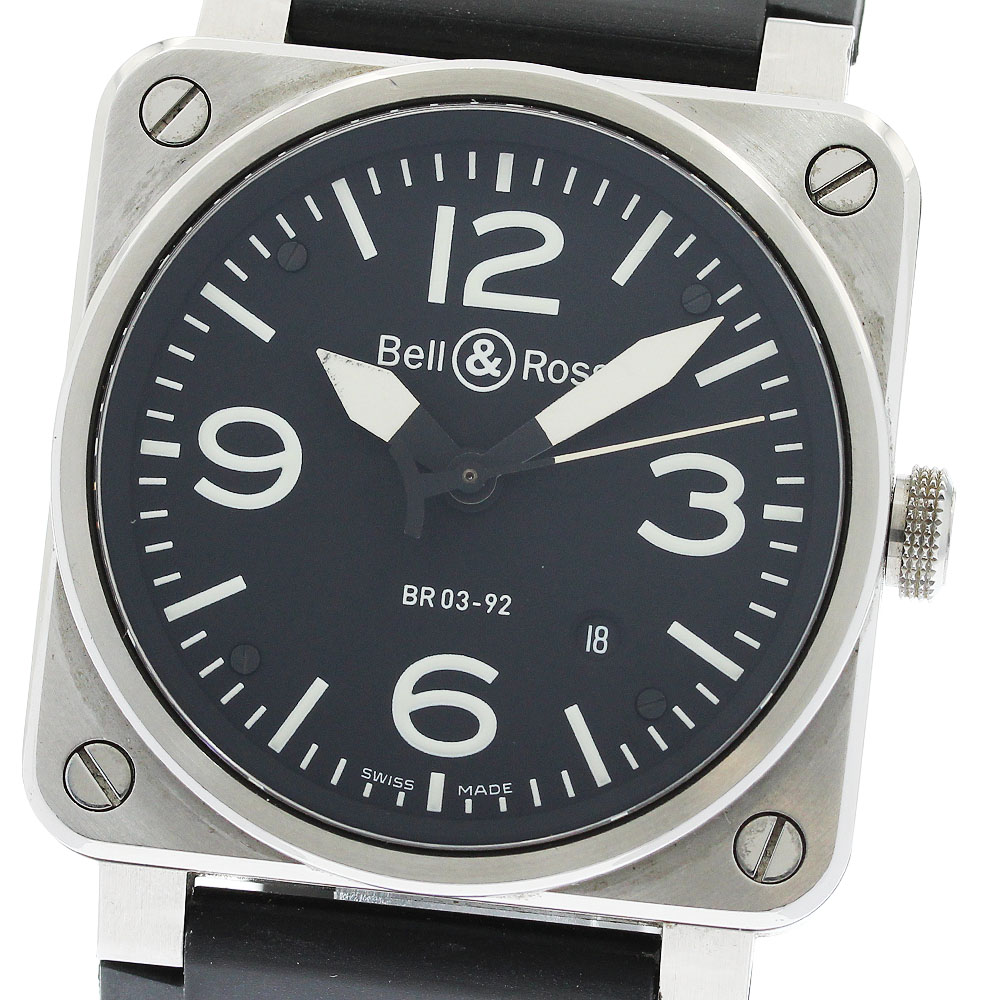 呼びりん＆天使の都市 Bell＆Ross BR03-92 アビエーション デイト 自動小銃一巻き メンズ _950586【中古】 腕時計-メンズ腕時計
