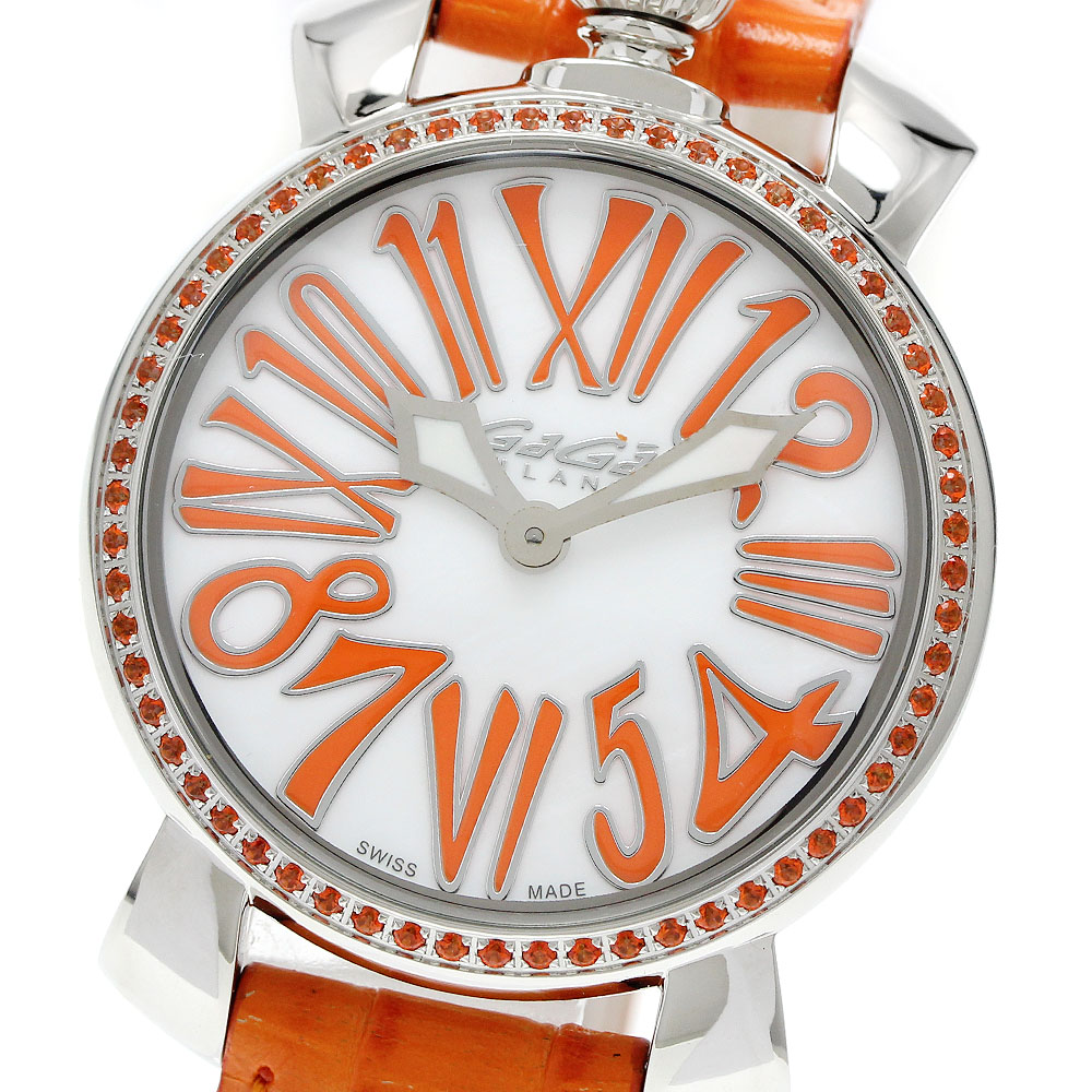 ガガミラノ GaGa MILANO 6025.05 マヌアーレ35MM 石英 レディース 極美品 _947066【中古】