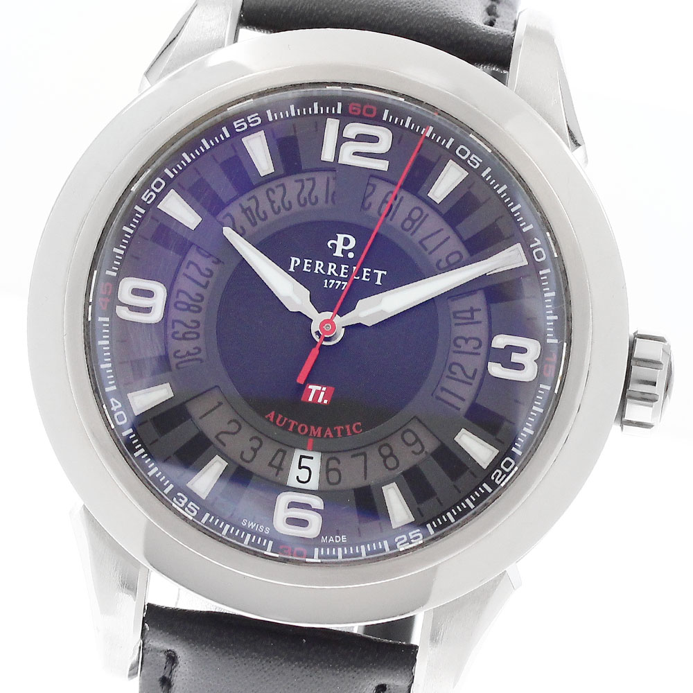 ペルレ PERRELET A5007 チタニウム 3ハンズ デイト 自動巻き メンズ _949707【中古】|CLOSER