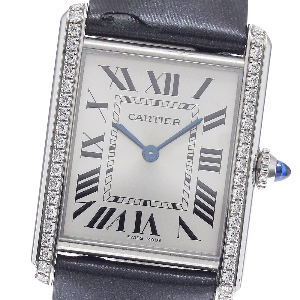 カルティエ CARTIER W4TA0017 タンクマストLM ダイヤベゼル クォーツ レディース 保証書付き_951511【中古】