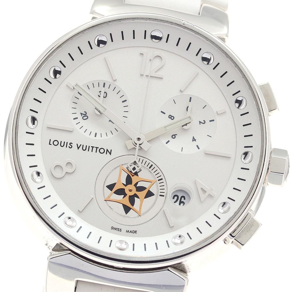 ルイ・ヴィトン LOUIS VUITTON Q8G00 タンブール お月さまはやりっ子 デイト クロノグラフ 石英 レディース _947227【中古】