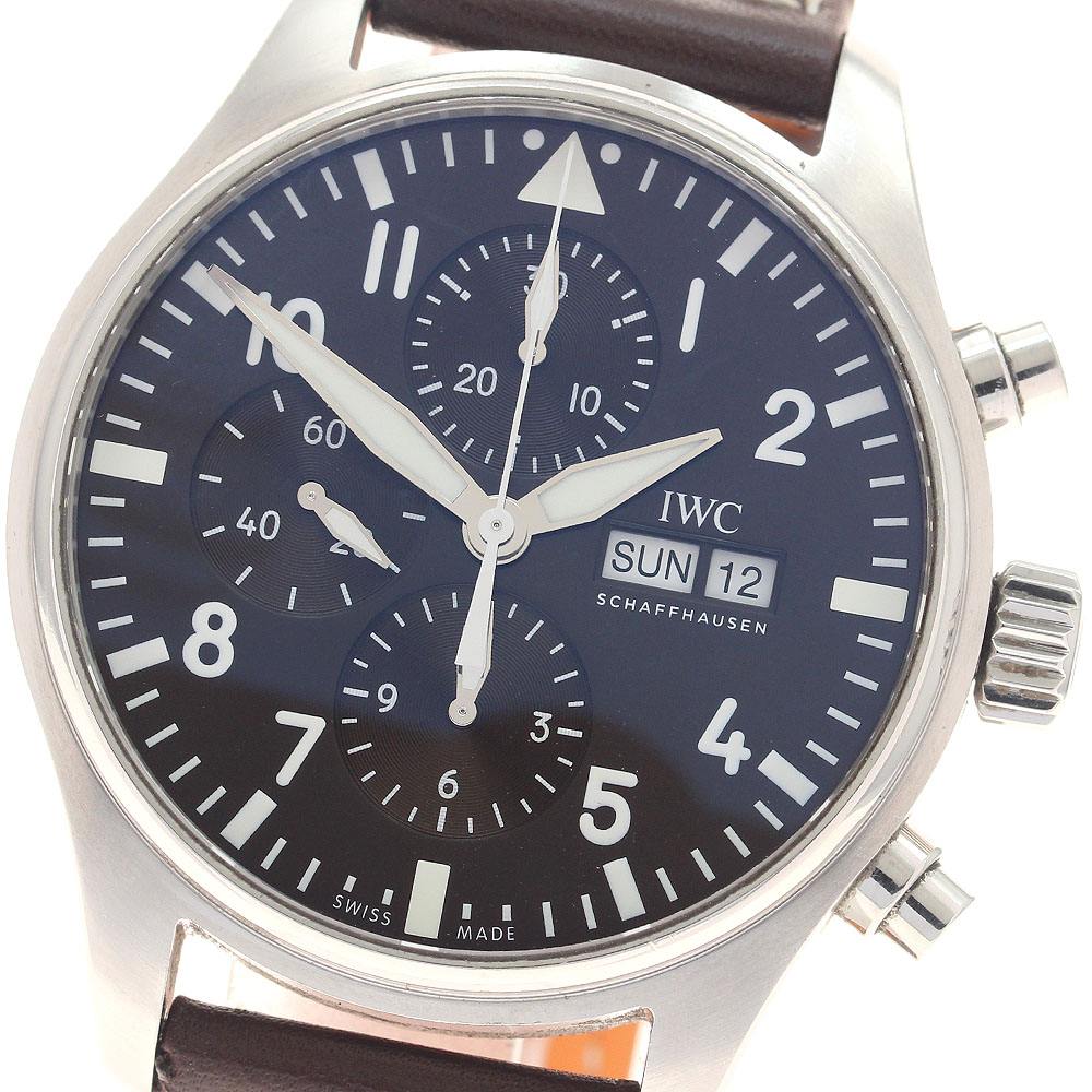 IWC IWC SCHAFFHAUSEN IW377713 パイロットウォッチ アントワーヌ ド サンテグジュペリ クロノグラフ 自動巻き メンズ 保証書付き_948067【中古】