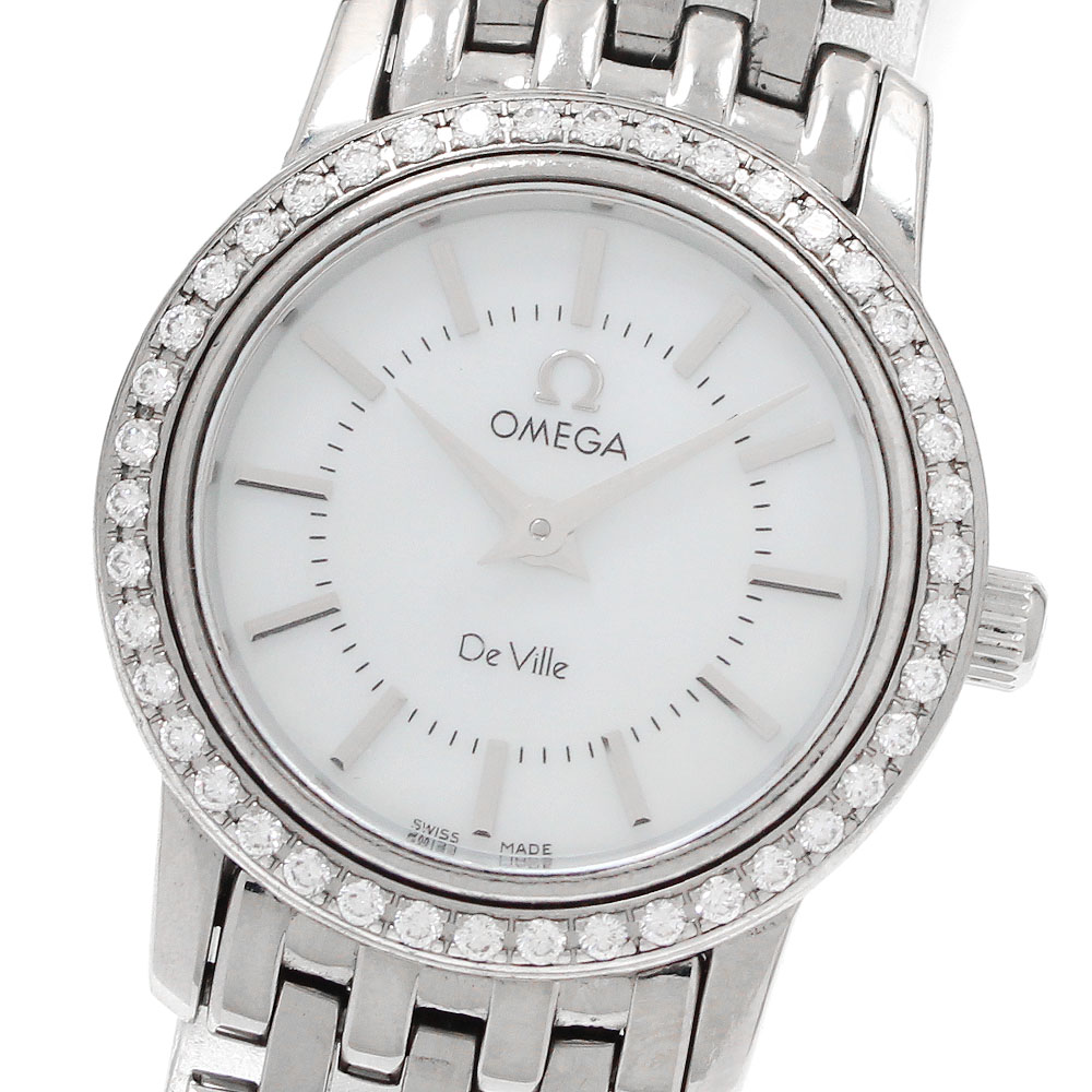 ゼロ OMEGA 4575.74 天魔波旬 プレ上演 ダイヤベゼル 石英 レディース _950421【中古】