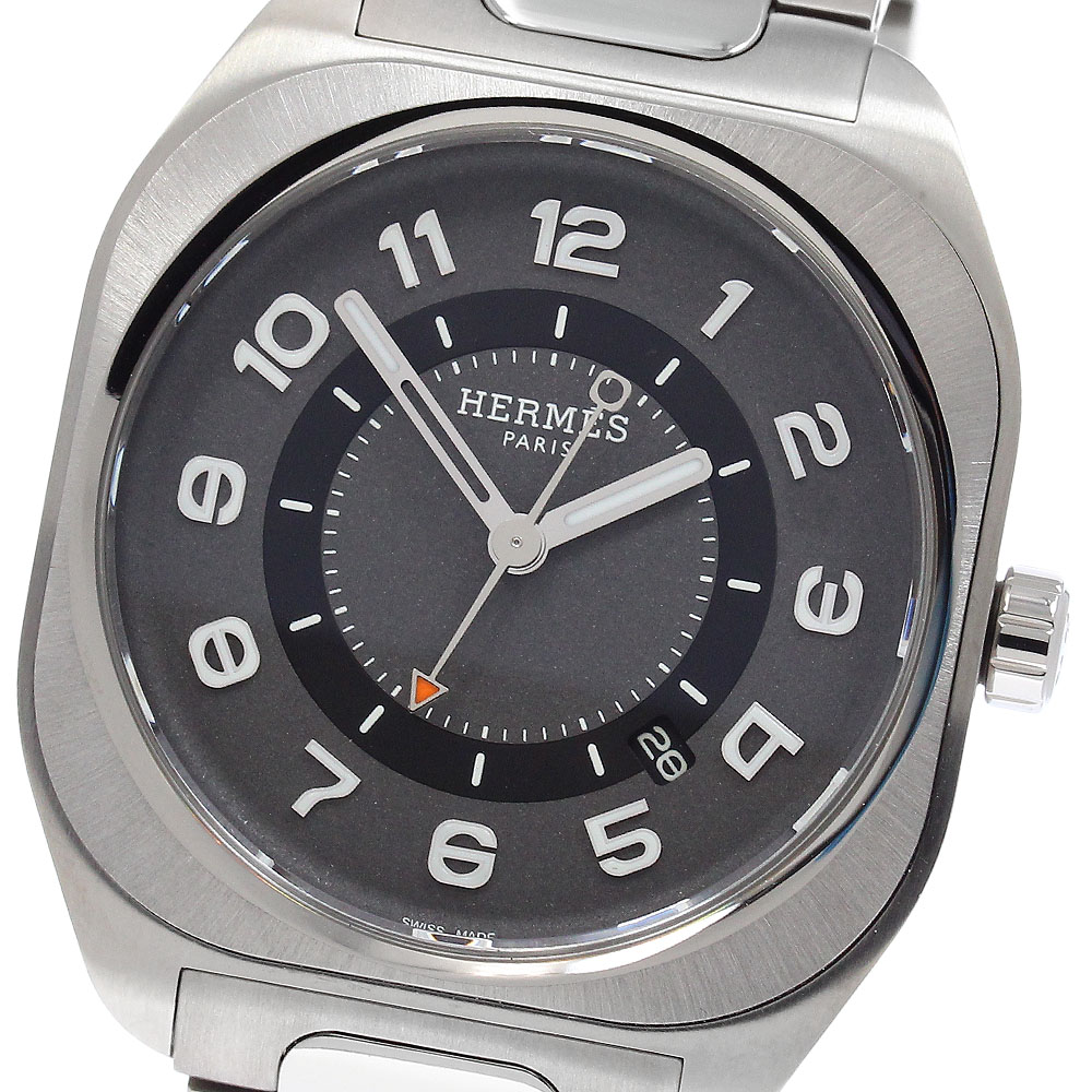エルメス HERMES SP1.741 H08 デイト 自動巻き メンズ 極美品 箱付き_953489【中古】