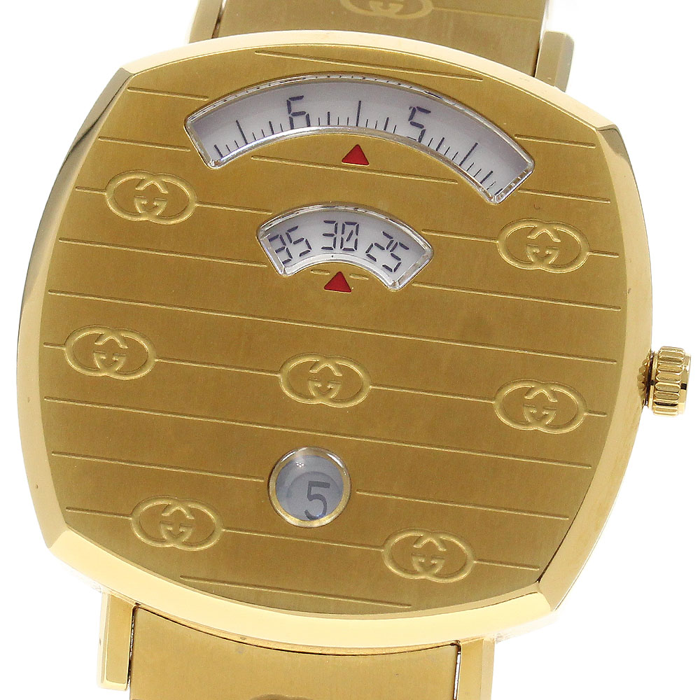 グッチ GUCCI 157.4/YA157403 グリップウォッチ デイト クォーツ ボーイズ _953492【中古】