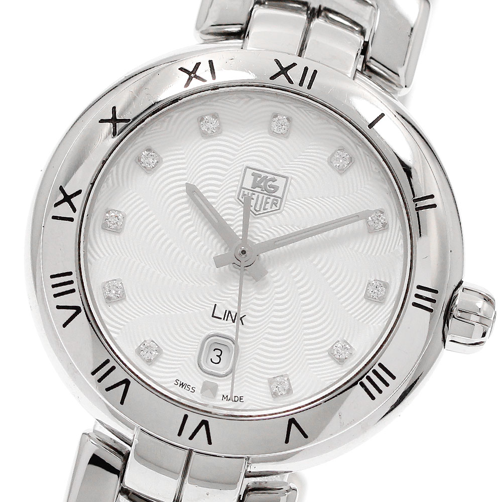 タグホイヤー TAG HEUER WAT1411 リンク 11Pダイヤモンド デイト クォーツ レディース 保証書付き_950371【中古】