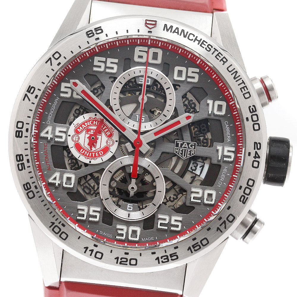タグホイヤー TAG HEUER CAR201M.FT6156 カレラ ホイヤー01 マンチェスターユナイテッド スペシャル 自動巻き メンズ 良品 _951832【中古】|CLOSER