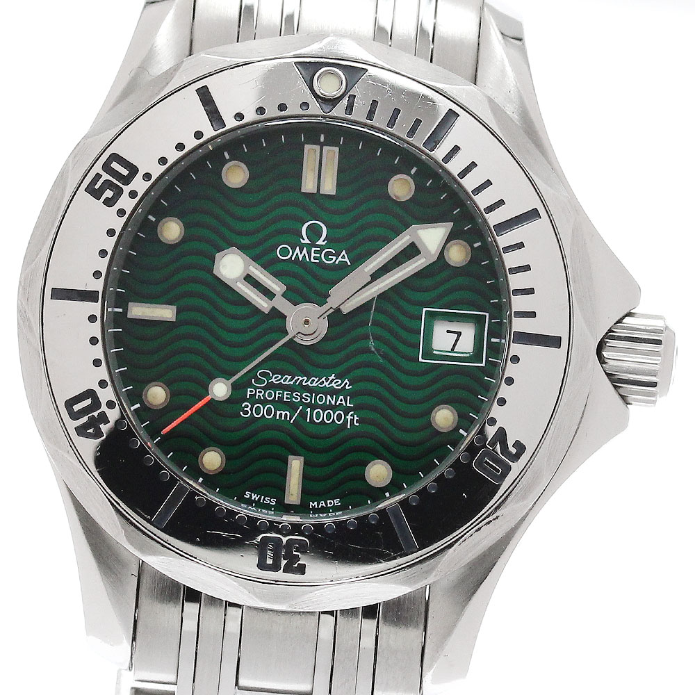 ゼロ OMEGA 2584.41 シーマスター300ｍ ジャックマイヨール1996 押さえる1000本 デイト 石英 レディース _952517【中古】